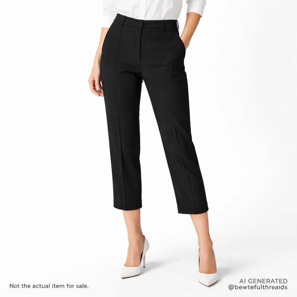 PS Paul Smith Black Cropped Tailored Trousers Capri Ankle Pants IT 44